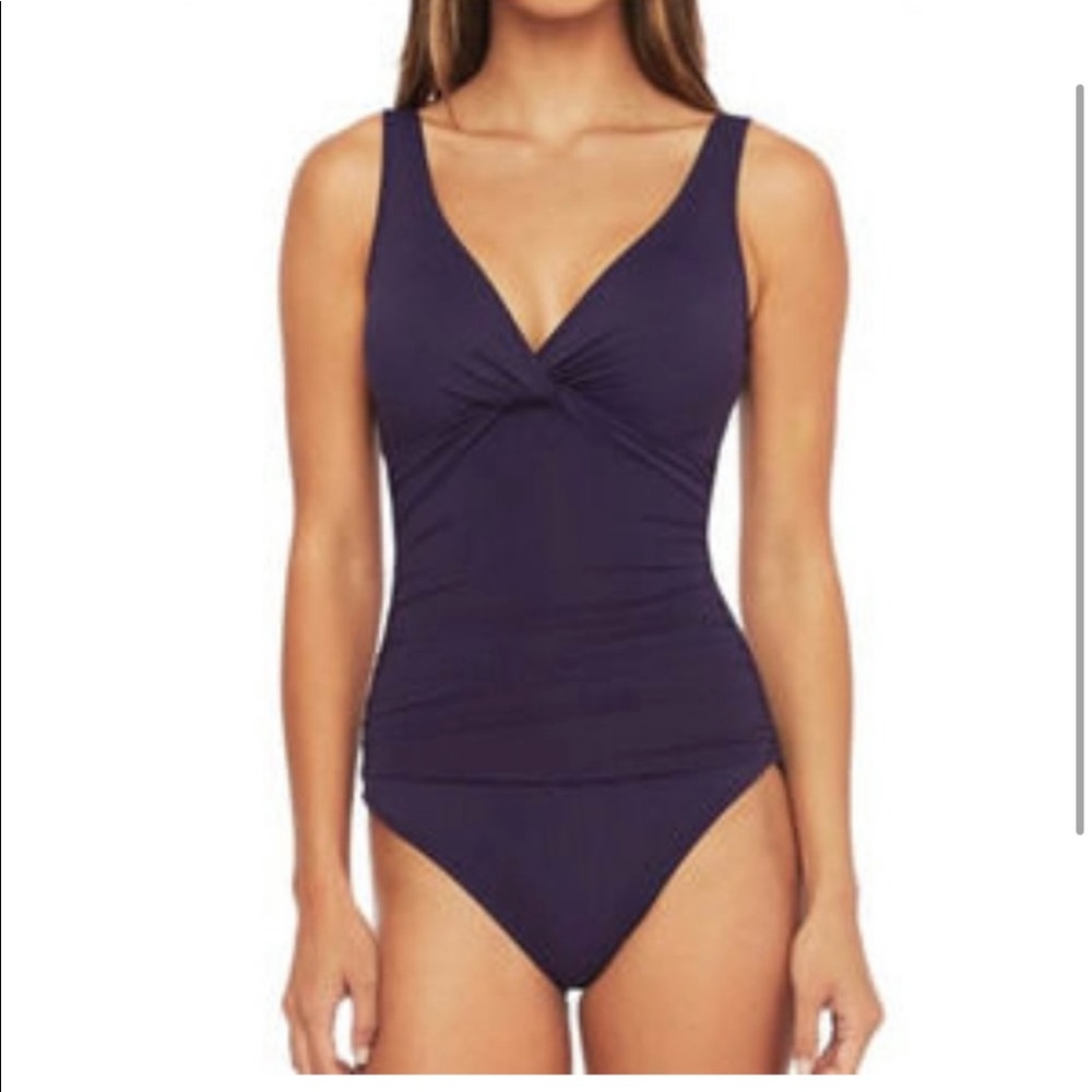 Lauren Ralph Lauren Slimming One Piece Eggplant Purple NWT Size 16
